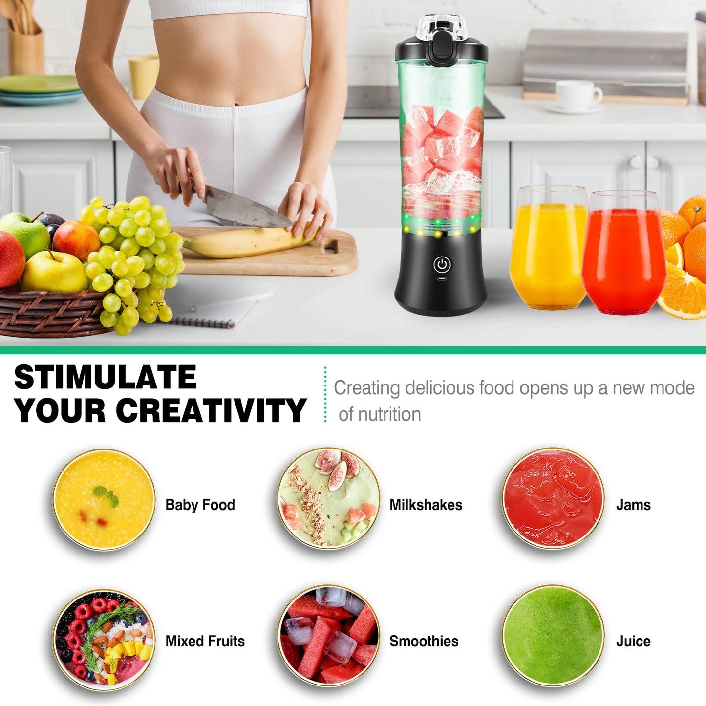 600ML Portable Electric Smoothie Juicer